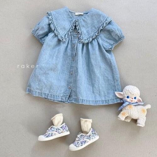 Baby Denim Dress Toddler Girls Summer Clothes Korean Clothing 1-6Y
