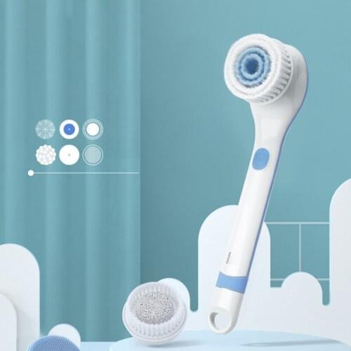 Youpin Pritech 6 in 1 Massager Electric Usb Shower Brush Electric Bathroom Brushes Skin Cleansing Waterproof Back MassagerCare
