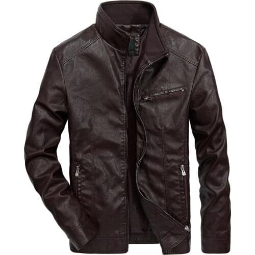 2022 MenS Wear Spring New Style Stand Collar Locomotive Leather Coat Youth Handsome Casual PU Leather Jacket