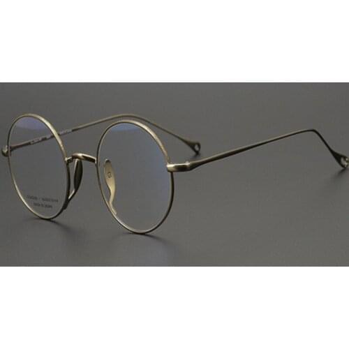 Vintage Pure Titanium Reading Eyeglasses Women Full Rim Round Frame Anti-reflective Goggle Prescription Readers Glasses for Men