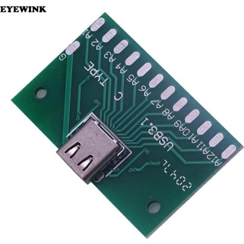 Type-C bus test board USB 3.1 with PCB 24P bus connector adapter board to test current conduction