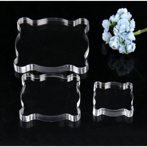AZSG Lined Stamp Block Transparency Acrylic pad for DIY Scrapbooking Clear stamps DIY Scrapbook photo album Decorative
