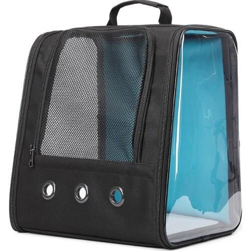 Pet Carrier Backpack Transparent Window Cat Carrier Breathable Anti-Scratch Mesh Travel Cat Bag Pet Backpack for Small Dog Black