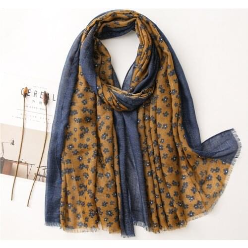 2020 New Small Flower Print Lurex Scarves Shawls Long Soft Floral Fringe Scarf Hijab Wrap 10pcs/LOT Wholesale