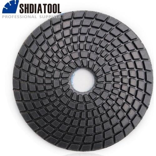 SHDIATOOL 10pcs Dia 4"/100mm Grit 50# Diamond Flexible Wet Polishing Pad Resin Bond Sanding Discs Polisher Pad Stone Polishing