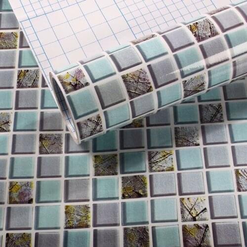 Blue diamond mosaic kitchen tiles wall sticker Oilproof waterproof selfadhesive Baseboard bathroom wallpaper home decor 60*200cm