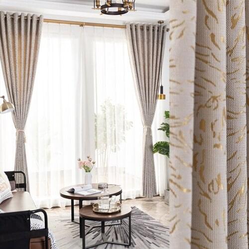 Modern Simple Atmospheric Jacquard Blackout Curtains for Living Room Bedroom Blackout Curtains Custom