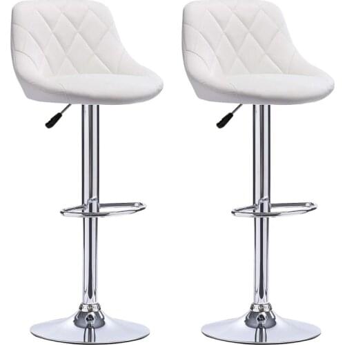 2Pcs/Set Lounge Chairs Bar Chair PU Leather Bar Stool Lift Height Adjusted Swivel Leisure Home Office Kitchen Backrest Chair HWC
