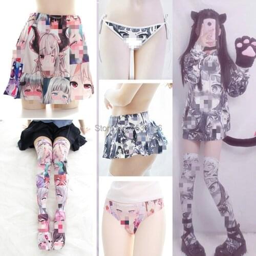 Anime Girls Cosplay Hoodie Sweatshirt Pullovers Stockings Cartoon Printed Lolita Velvet Costume Sets Girl Christmas Gift AHG
