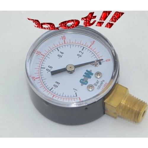 2" 50mm brass bottom connect -1 bar -0.1 Mpa vacuum pressure gauge,vacuum -30 in Hg,-76cmHg manometer ,PT 1/4" thread