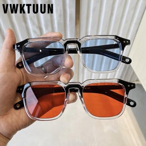 VWKTUUN Square Sunglasses Women Men 2020 Oversized Glasses Vintage Colorful Sun glasses For Women Rivet Glasses Frames