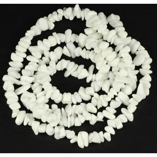 YHBZRET Natural Stone beads Porcelain White Irregular Gravel Chips beads for Jewelry making 87cm DIY bracelet necklace Wholesale