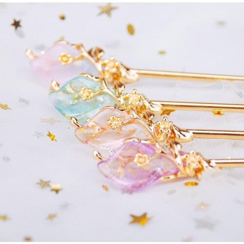 Classical Chinese Style Hairpin Elegant Leaf Winding Crystal Hair Clasp Gold Color Metal Jewelry Female Fashion Hair Accessories