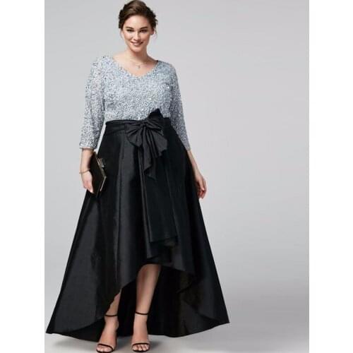 Saias Classic Skirt Woman Zip Closure faldas Hi Low Long Skirt Black Girl With Sash Bow Custom Made