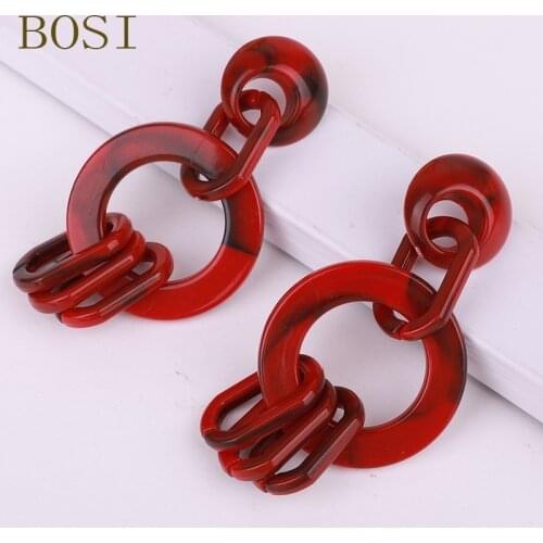 2019 New geometric fashion Acrylic For Women Drop Earrings For Ladies Trendy Dangle red Earrings Jewelry Party Gift Statement