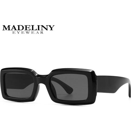 MADELINY Fashion Vintage Sunglasses Women Brand Designer Retro Sunglass Rectangle Sun Glasses Female UV400 Lens Eyewears MA044