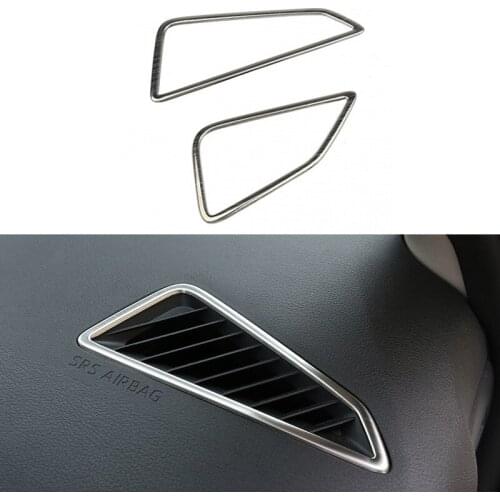 2PCS Stainless Steel Interior Car Dashboard Air Outlet Decorative Frame Trim for Toyota Corolla 2019 2020 Car Accessories