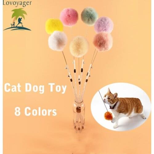 3pc/lot Pet Dog Cat Toys Bright Candy Color Feather Bar With Bells Funny Dog Cat Puppy Animal Training Toys