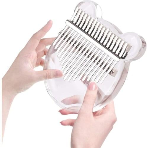 Acrylic Kalimba Thumb Piano for Kids Adults Transparent 17 Keys Finger Piano High-Quality Wood Mahogany Body Musical Instrument