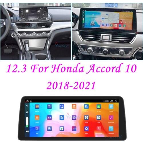 12.3 Android 10 6G 128G Car Radio Carplay For Honda Accord 10 2018-2021 GPS Navigation Video Multimedia Audio Player Head Unit