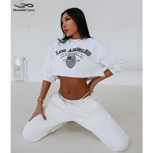 White Crop Top Sweatshirt spring Jacket Clothes Hip-hop Exercise Hoodies Women Running Fitness Sportswear Long Sleeve Pullovers