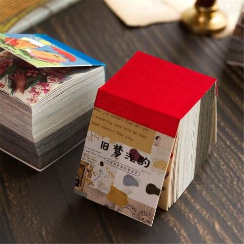 400sheets Vintage Series Memo Pads Retro Sticky Notes DIY Hand Account Base Paper Material Book Scrapbooking Album Planner Label