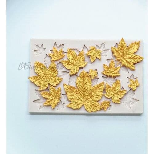 Luyou 1pcs Christmas Leaf Silicone Mould Cake Cookie Decorating Tools DIY Leaves Silicone Fondant Mold Soap Mold FM1438