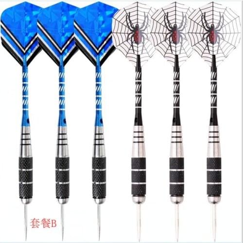 6 PCs Set Professional Stainless Steel 22g Needle Set Metal Carved Aluminum Alloy Anti-fall Dart Needle Dart Board Dart Game
