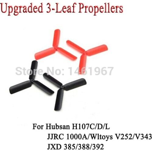 Newest Upgraded 3-Leaf Propellers Blades Spare Parts for Hubsan x4 H107C H107D H107L Wltoys V252 V343 ,etc Small RC Quadcopter