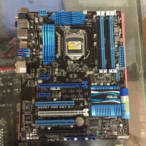 Original motherboard ASUS P8P67 PRO REV3.1 LGA 1155 DDR3 32GB USB3.0 for I3 I5 I7 P67 desktop boards