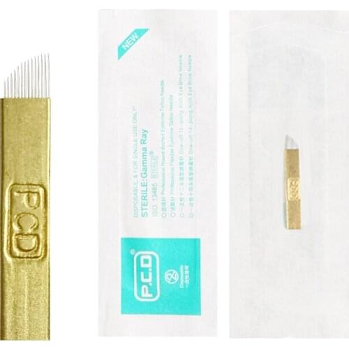 PCD14 Pin 10pcs Permanent Makeup Eyebrow Tatoo Blade Microblading Needles blade For 3D Embroidery Manual Tattoo Pen hard blade
