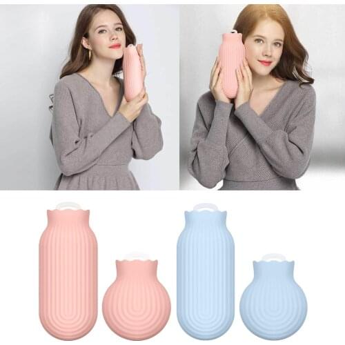 Portable Hot Water Bottle Cover Bed Hand Warmer Screw Cap Feet Warmer Pink S