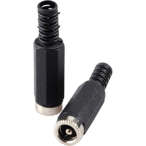 10Pcs DC Connector Power Jack 5.5*2.1MM Charge Connector 2.1*5.5mm Female DC Power Connector Black Cover