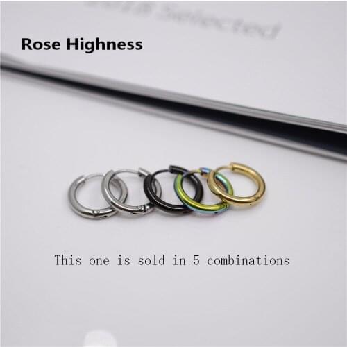 Rose Highness Stainless Steel Round Wire Ear Ring Environment Friendly Earpin Accessories Unisex Earrings Contracted