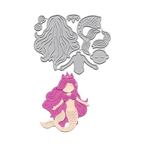 Mermaid Metal Die Cutting Dies Decoupe Meurt For Scrapbooking DIY Mold Album Card Decorative Embossing Folder Template Die Cut