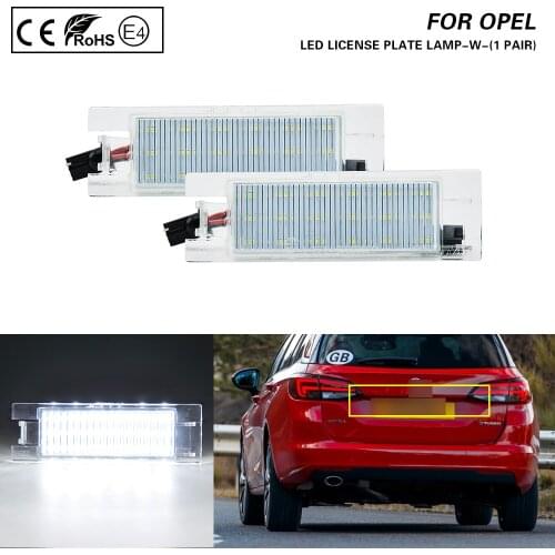 2PCS LED Number License Plate Light Lamps For Adam Astra H+J+K Ampera Corsa C D E Insignia Vectra C Zafira B Tigra B Meriva A B