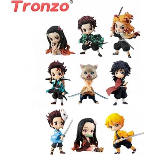 Tronzo Demon Slayer Kimetsu no Yaiba Q posket Kamado Tanjirou Nezuko Zenitsu Giyuu Inosuke PVC Figure Model Collection Doll Toys