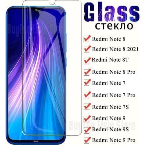 1/2PCS Tempered glass on the for Xiaomi Redmi Note 8 7 9 10 Pro Max 10s 9s 9t 8t redmi 9a 9c 8a Y3 Screen Protector Glass Film