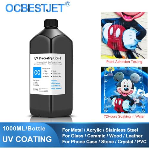 1000ML No Odor UV Coating Fluid For UV Flatbed Printer Can Print On Smooth Material Glass Acrylic Wood UV Pretreatment Solution