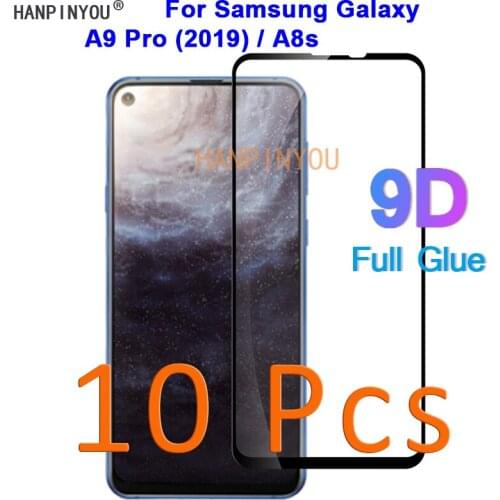 10 Pcs/Lot For Samsung Galaxy A9 Pro (2019) / A8s 6.4" 9D Full Glue Cover Toughened Tempered Glass Film Screen Protector Guard