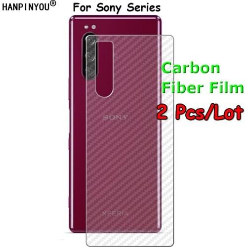2 Pcs/Lot For Sony Xperia 5 8 Z5 C6 L1 M2 M4 Aqua Compact Premium 3D Transparent Back Carbon Fiber Film Rear Screen Protector