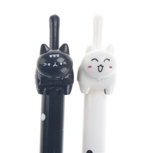 2pcs/lot Cat Footprints Black Gel Ink Roller Pen For Drawing Stationery Tools Kid Children Office School Supplies