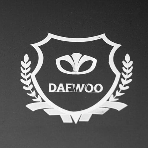 2pcs 3D Metal Car Styling Side Door Badge Stickers Side Window Emblem Decals For Daewoo Logo Winstom Espero Nexia Matiz Lanos