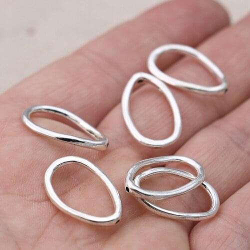 30pcs Silver Plated Teardrop Circle Charm Pendant for Jewelry Making Necklace Earrings DIY Accessories Handmade Craft