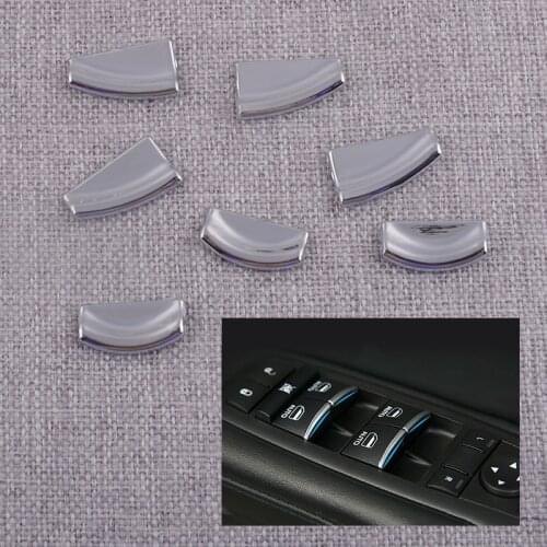 7Pcs/Set Car Window Button Sequins Cover Trim Fit For Jeep Grand Cherokee 2021-2019 2018 2017 2016 2015 2014 2013 2012 2011