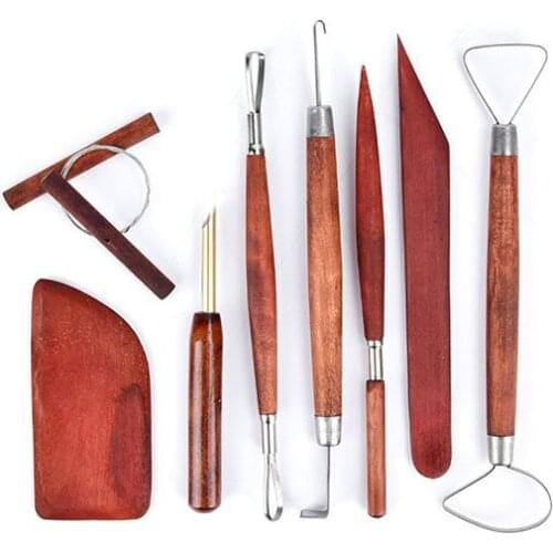 8pcs Sculptural Tools Pottery Repairing Cutting Drafting Sculpturing Supplies Tool for Cerameric Clay Polymer Sculpture Modeling