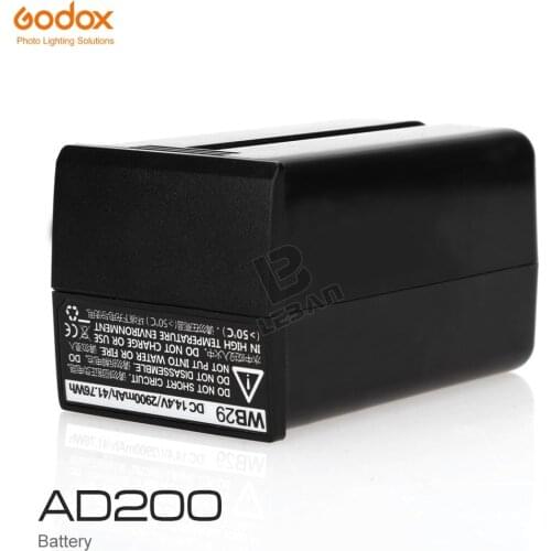 Godox Wistro WB29 WB-29 14.4V 2900mAh Battery for AD200 AD200pro TTL 2.4G X System All-in-One Powerful Outdoor Flash