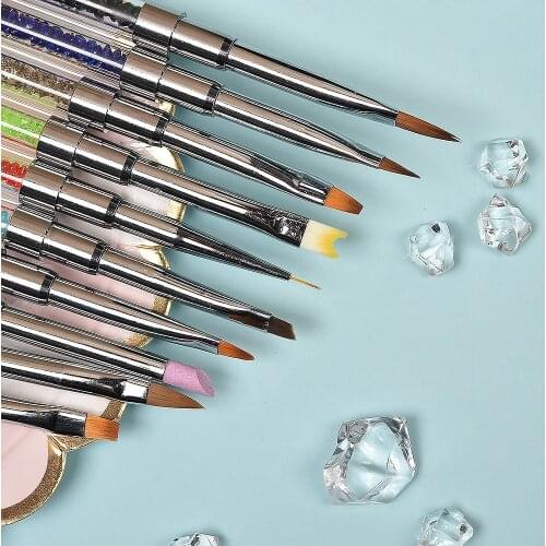 AriesLibra 10 Sizes Nail Art Brush Painting Gel Brushes Acrylic Brush Painting Gel Nail Polish Nails Art Manicure Liner Pen Tool