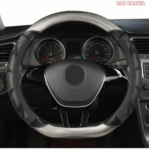 CAR TRAVEL Microfiber Leather Car Steering Wheel Cover For Kia Ceed Rio 3 4 Sportage Sorento Cerato Optima Picanto KX K