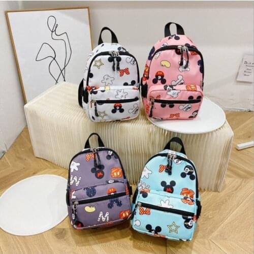Anime Disney plus childrens bag Mickey Mouse Boy Girl Bacpack Autumn Mickey Minnie Mouse pattern backpack Kids Christmas Gifts